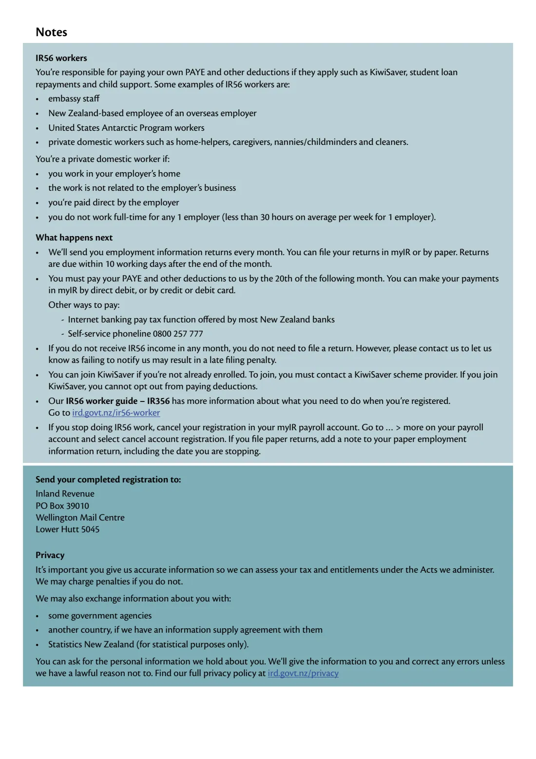 IR359 IR56 worker registration (2026) IR56 worker registration — page 2 of 2