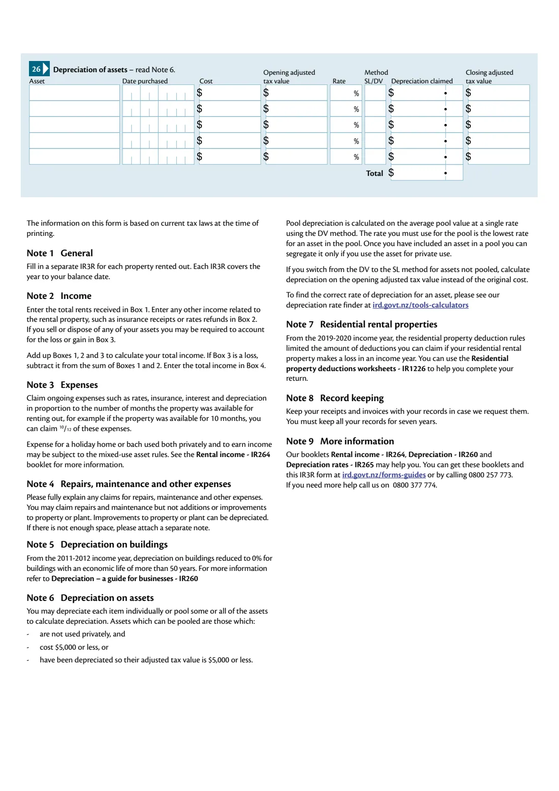 IR3R Rental income (2026) Rental income — page 2 of 2