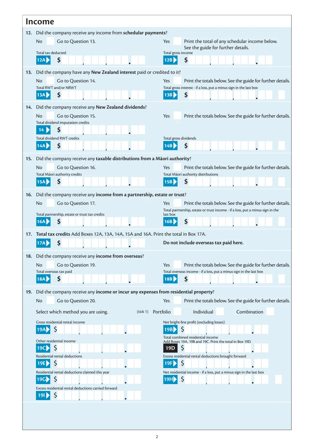 IR4 Company tax return 2026 (2026) Income tax return: companies 2026 (1 April 2025 to 31 March 2026) — page 2 of 7