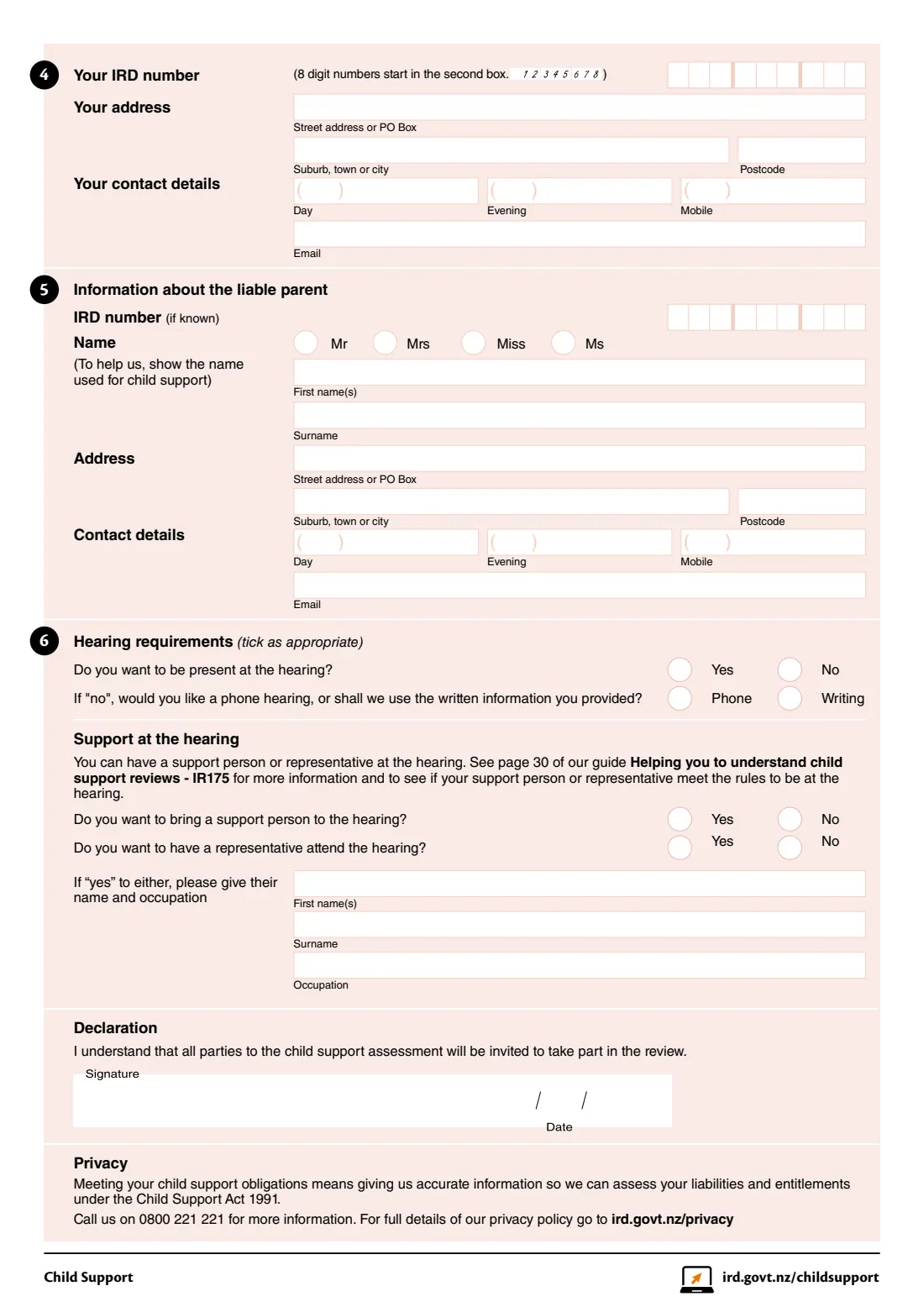 IR472 Child support exemption review (2021) Application for an exemption review — page 2 of 2