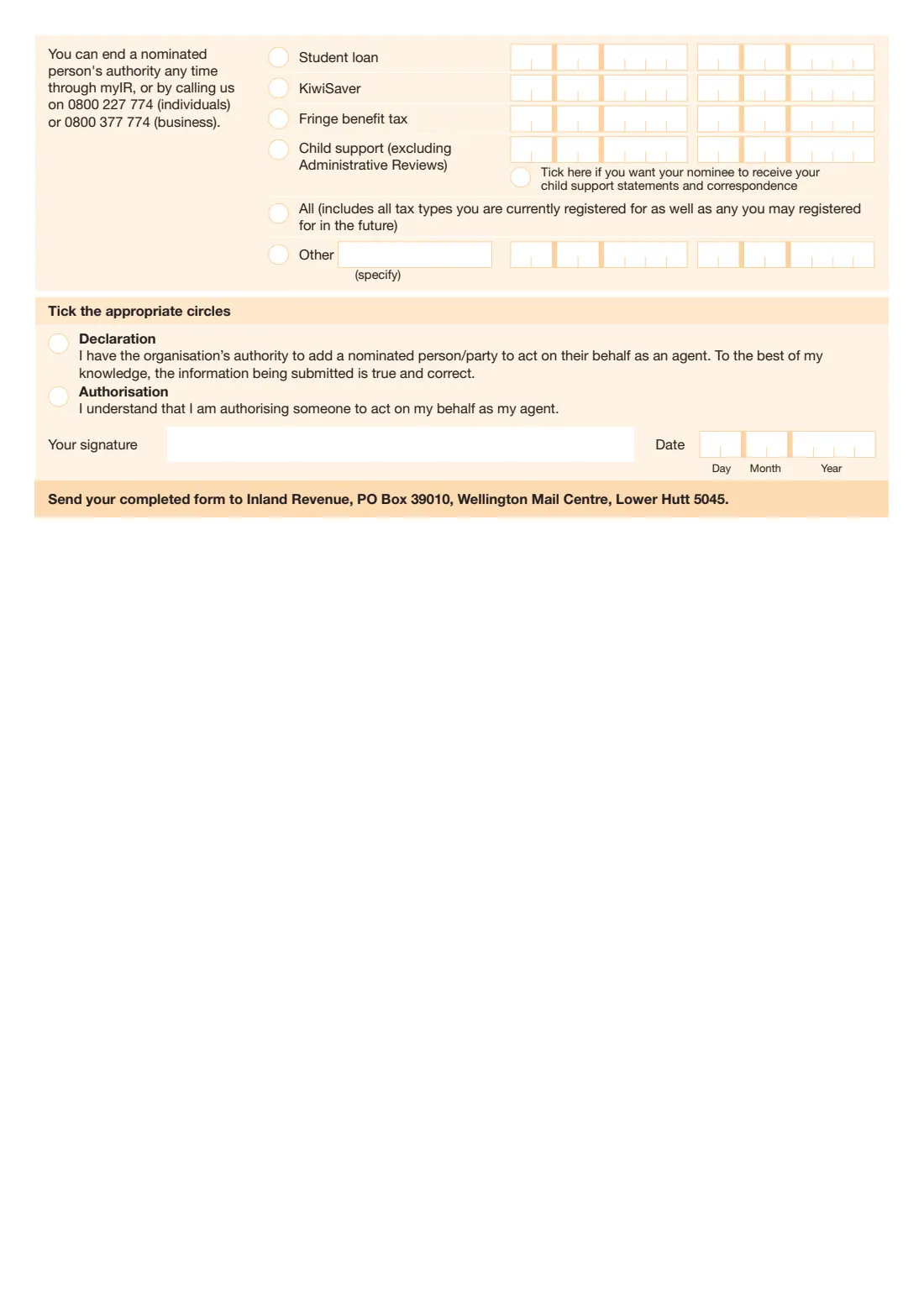IR597 Elect someone to act on your behalf (2021) Elect someone to act on your behalf — page 2 of 2