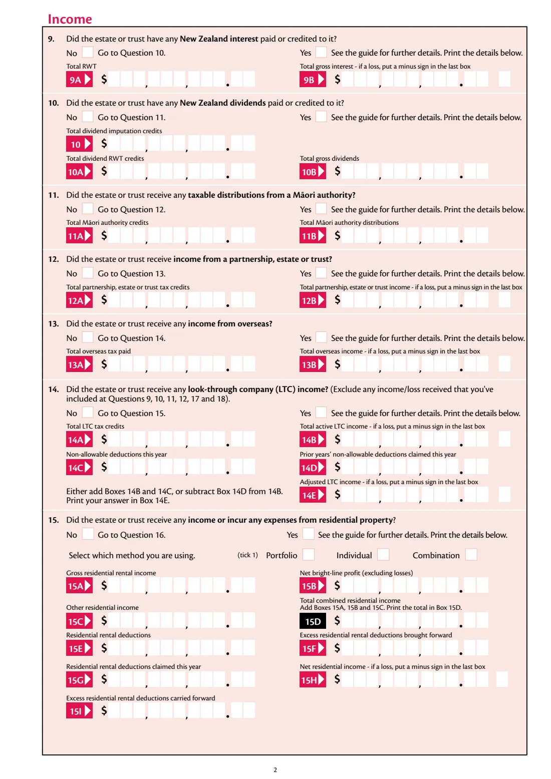 IR6 Estate or trust return 2026 (2026) Income tax return: estate or trust 2026 (1 April 2025 to 31 March 2026) — page 2 of 6