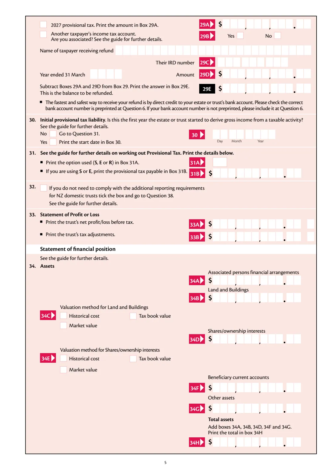 IR6 Estate or trust return 2026 (2026) Income tax return: estate or trust 2026 (1 April 2025 to 31 March 2026) — page 5 of 6