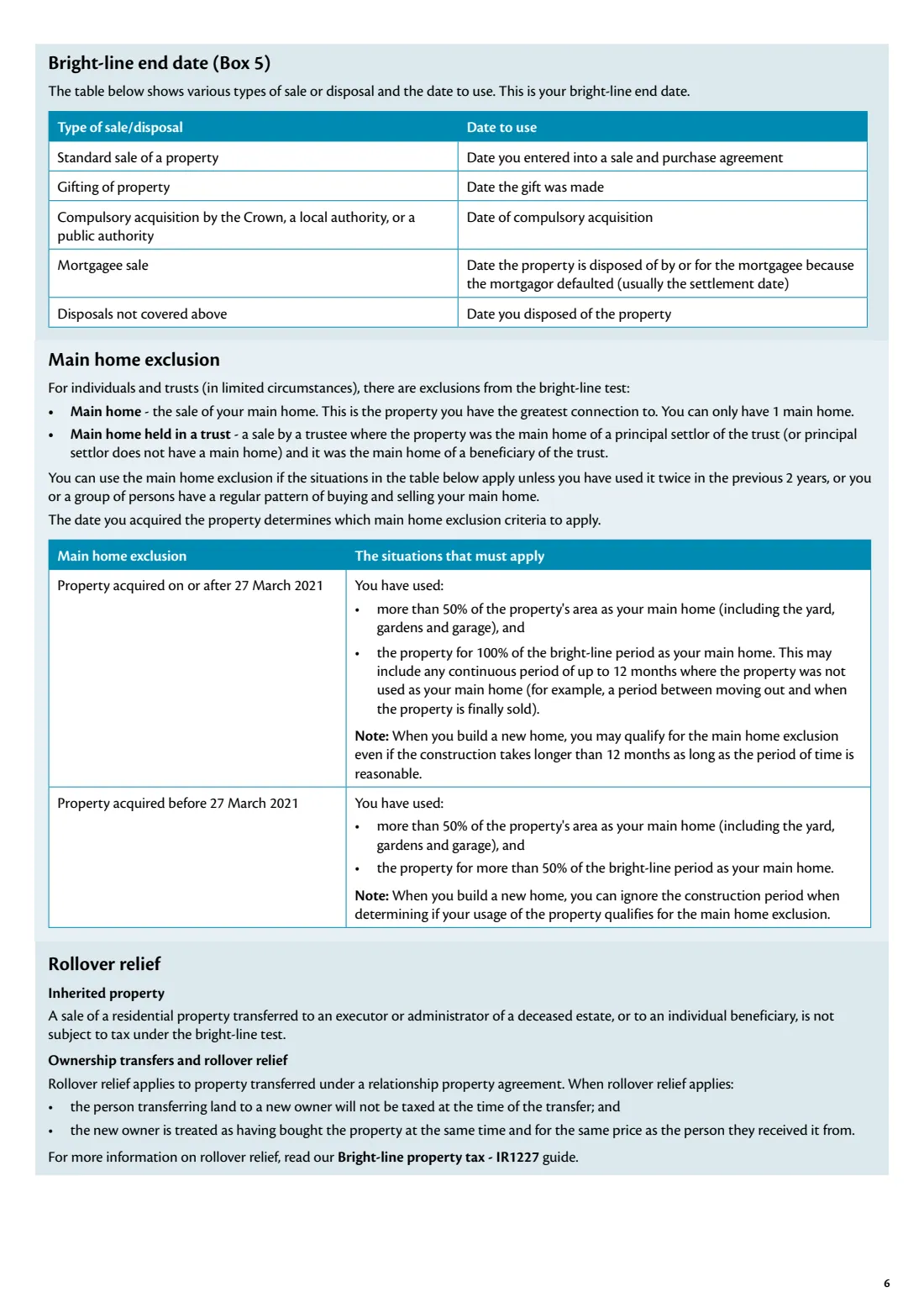 IR833 Bright-line property sale information (2025) Bright-line property sale information — page 6 of 8