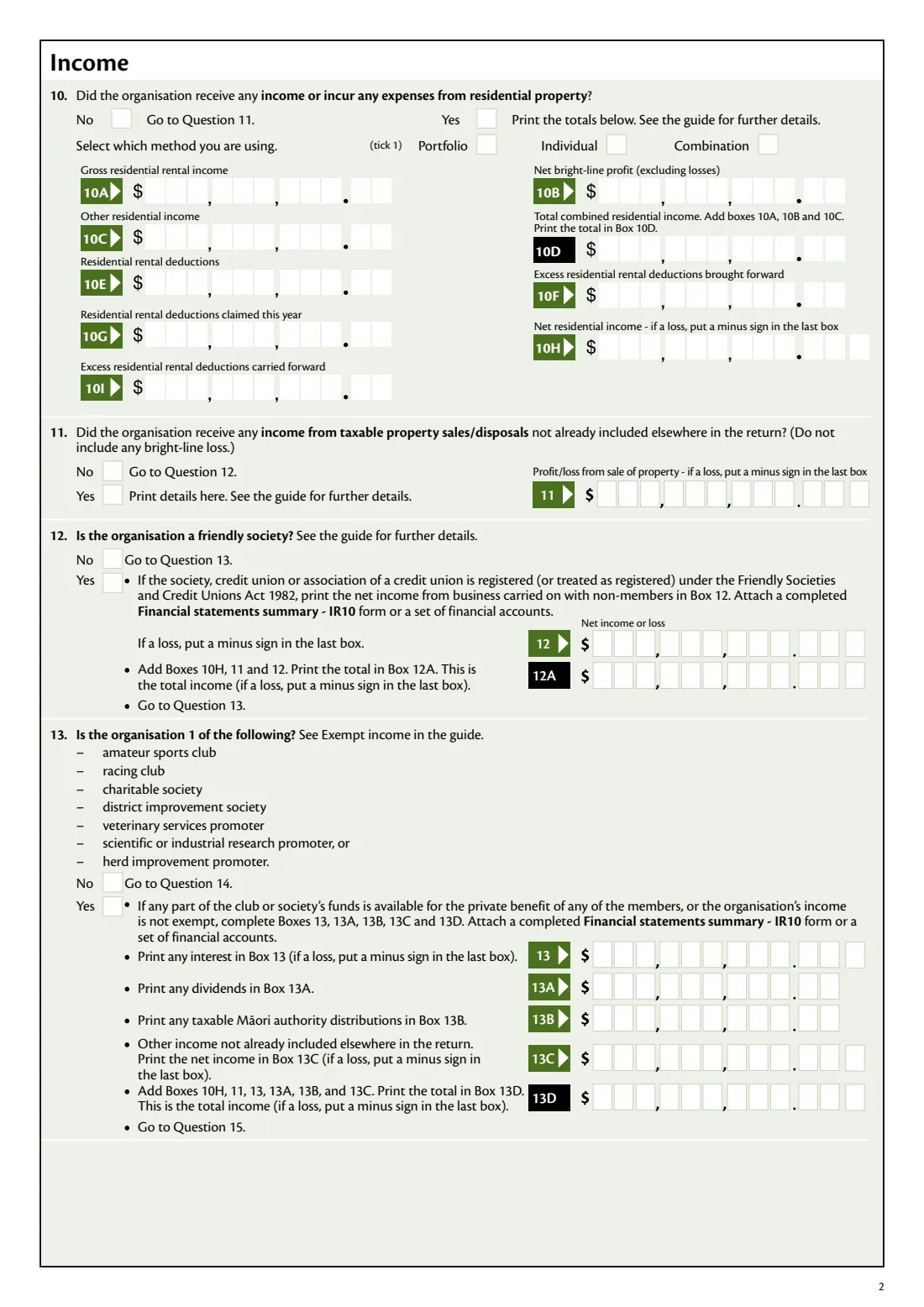 IR9 Clubs or societies return 2026 (2026) Income tax return: clubs or societies 2026 (1 April 2025 to 31 March 2026) — page 2 of 5