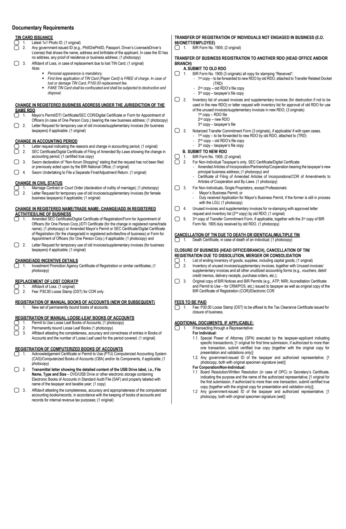 BIR Form 1905 (2025) Application for Registration Information Update/Correction/Cancellation — page 4 of 4