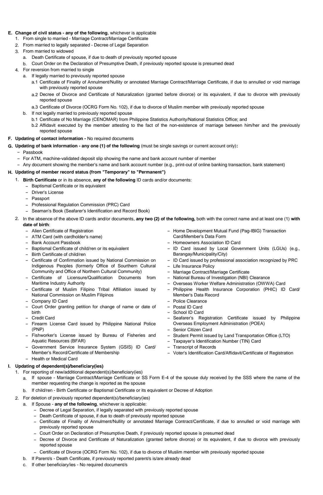 SSS Form E-4 (2015) Member Data Change Request (SS Form E-4) — page 4 of 4