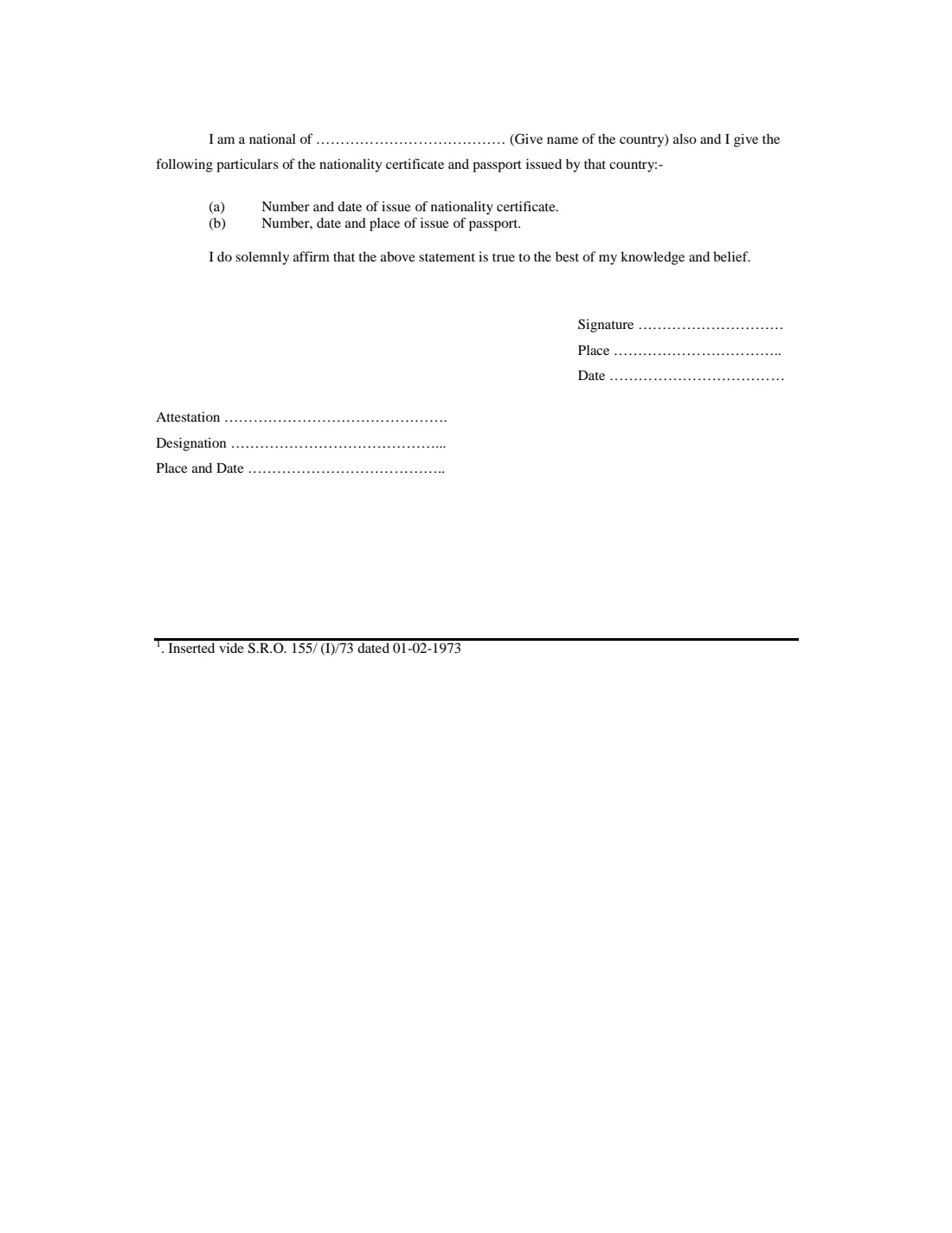 Form S (birth abroad) (2026) Application for Registration of birth of a child of a Citizen of Pakistan born in a country outside Pakistan — page 2 of 2