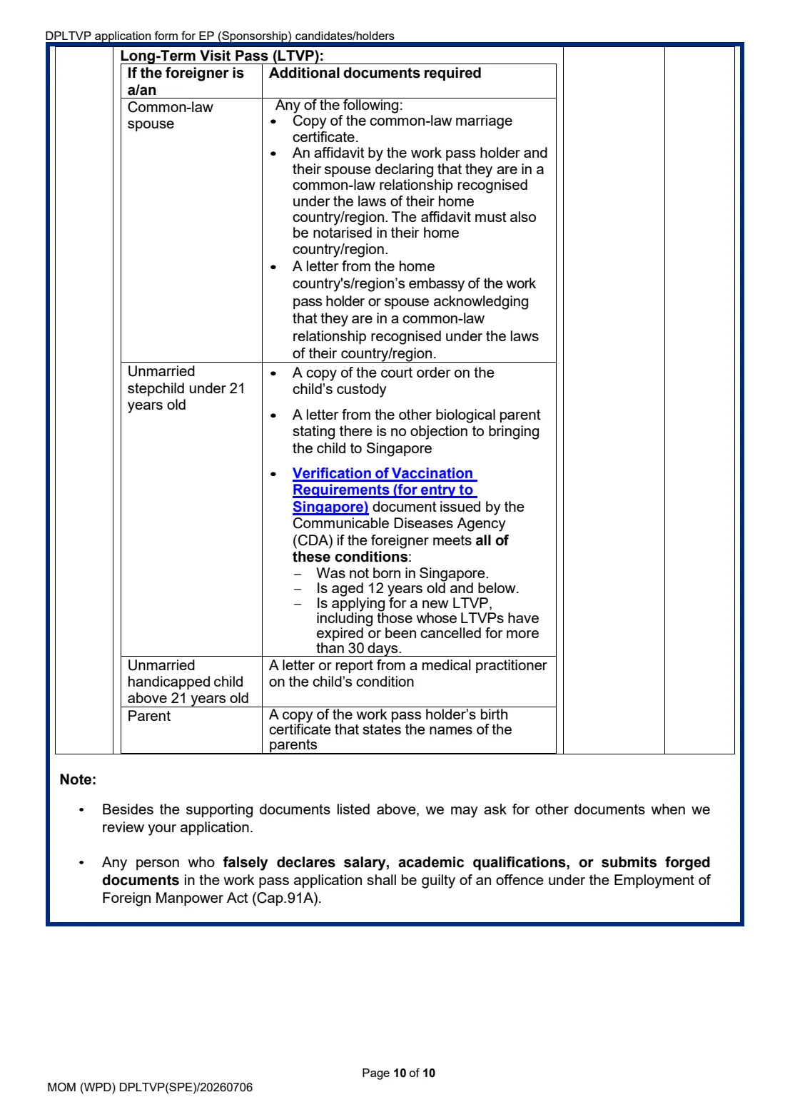 Form DP-LTVP (2026) stub — page 10 of 10