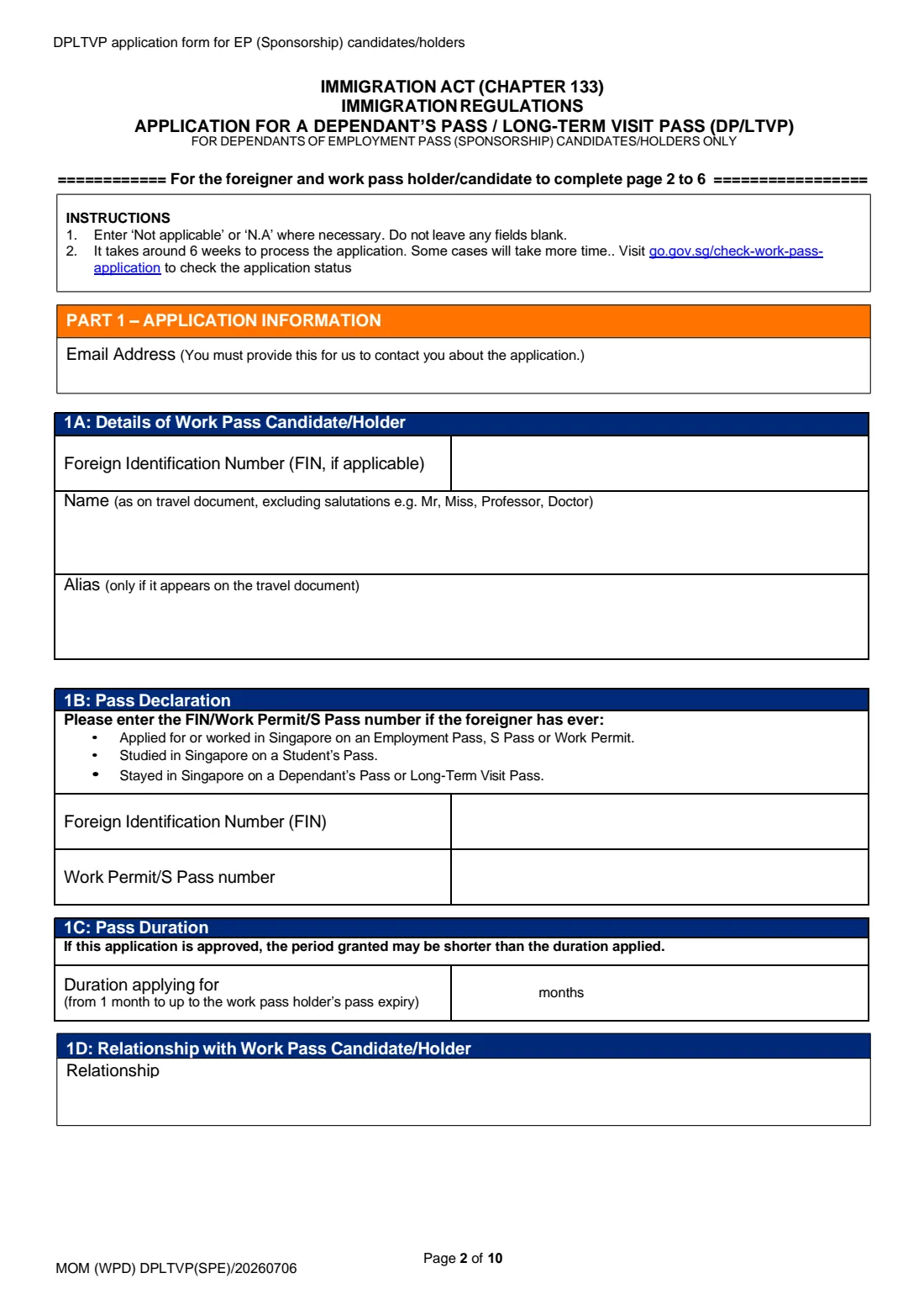 Form DP-LTVP (2026) stub — page 2 of 10