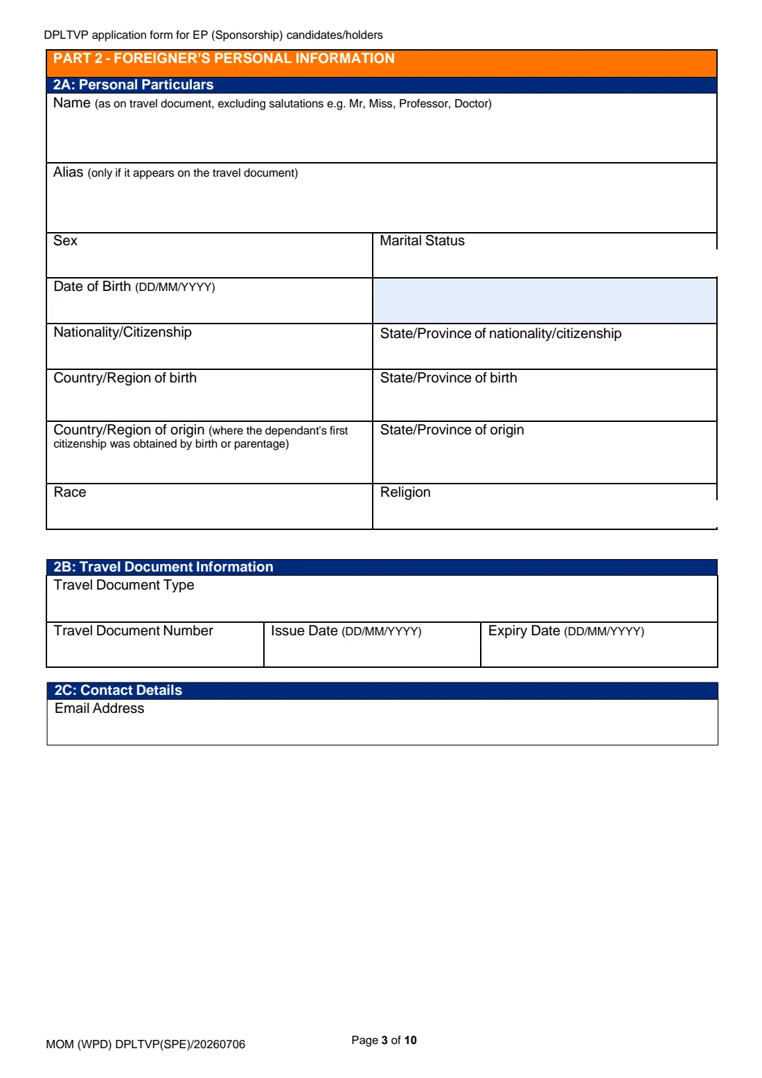 Form DP-LTVP (2026) stub — page 3 of 10