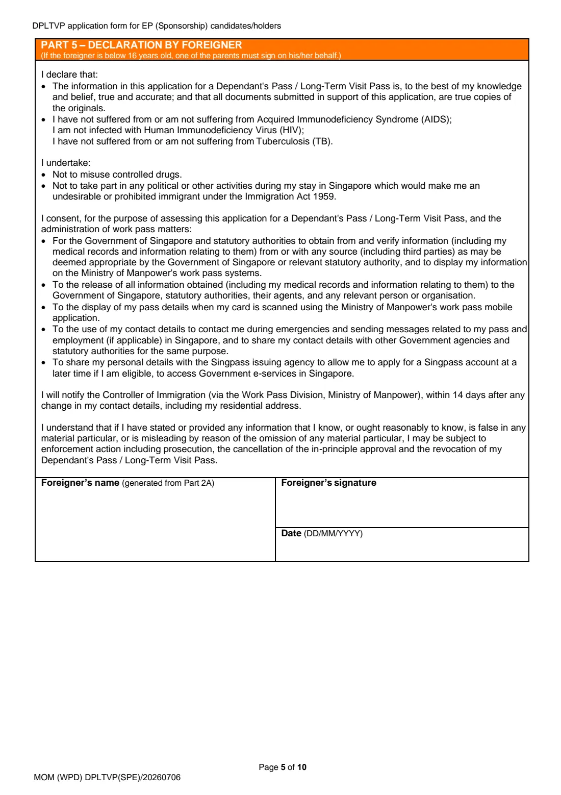 Form DP-LTVP (2026) stub — page 5 of 10