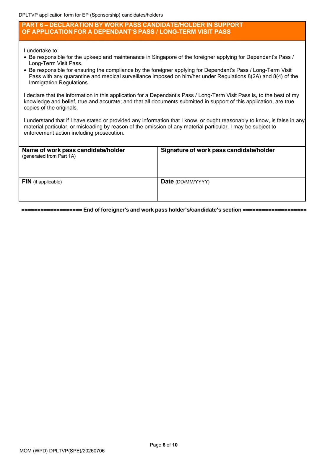 Form DP-LTVP (2026) stub — page 6 of 10