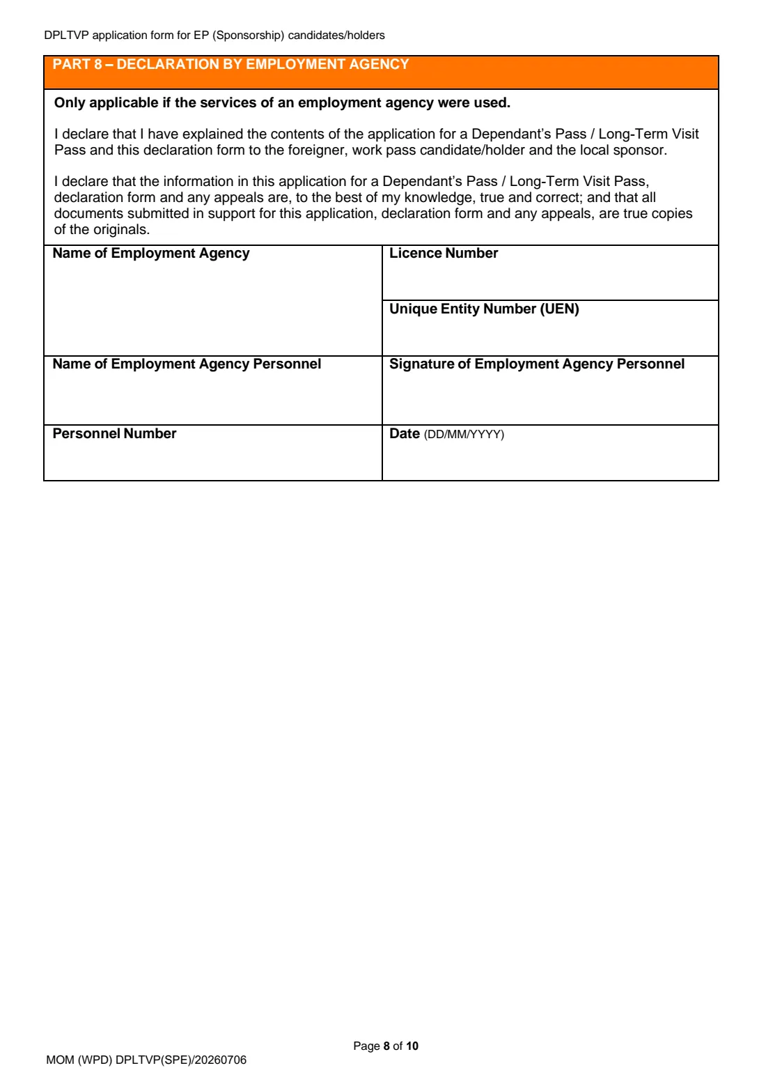 Form DP-LTVP (2026) stub — page 8 of 10