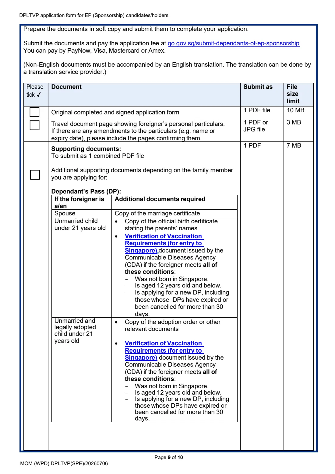 Form DP-LTVP (2026) stub — page 9 of 10