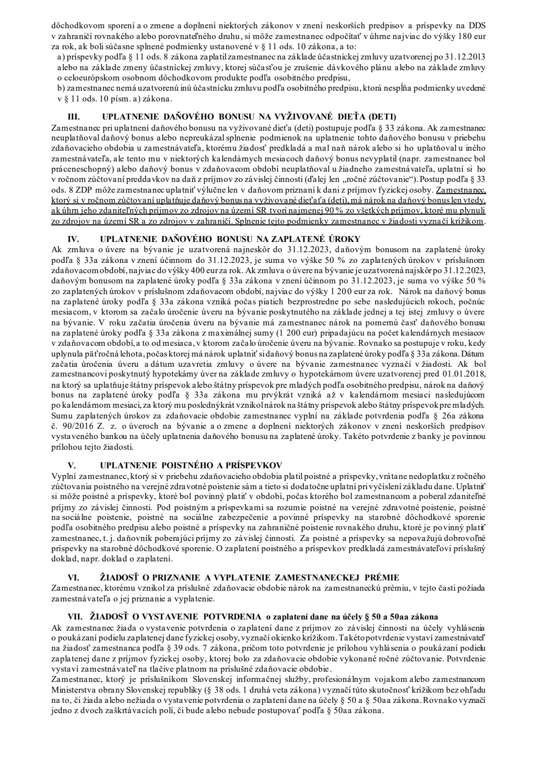 Request for the employer's annual tax reconciliation (žiadosť o ročné zúčtovanie, ŽIA38) (2025) Žiadosť o vykonanie ročného zúčtovania preddavkov na daň z príjmov zo závislej činnosti — page 4 of 4