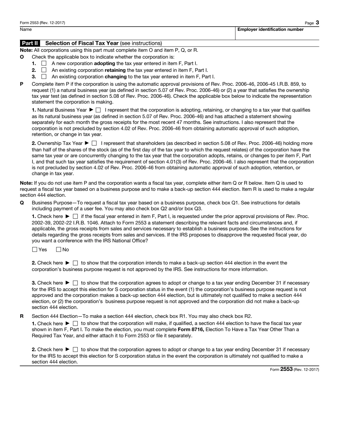Form 2553 (2017) Election by a Small Business Corporation — page 3 of 4