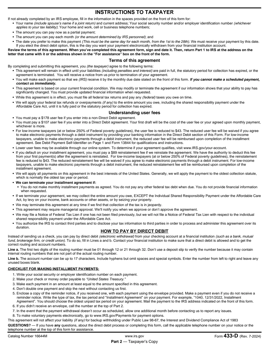 Form 433-D (2024) Installment Agreement — page 4 of 4