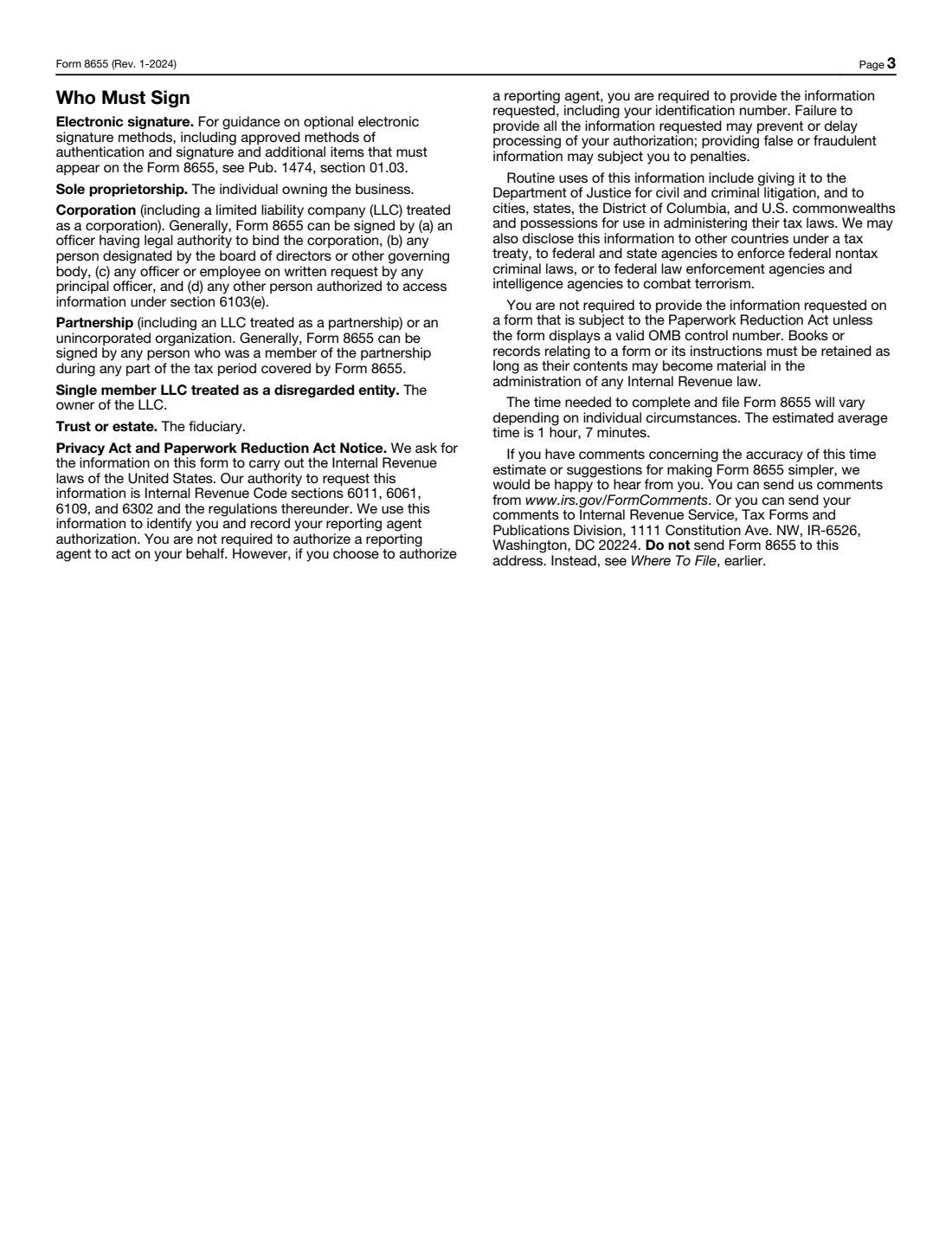 Form 8655 (2024) Reporting Agent Authorization — page 3 of 3