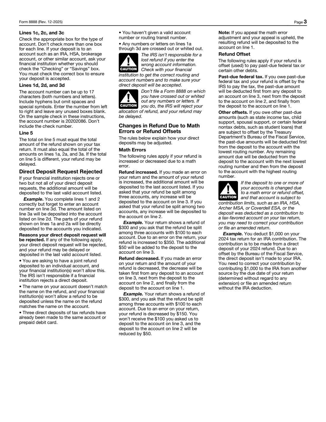 Form 8888 (2025) Allocation of Refund — page 3 of 3