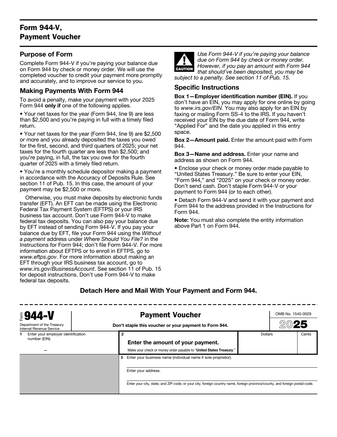 Form 944 (2025) Employer's ANNUAL Federal Tax Return — page 3 of 3