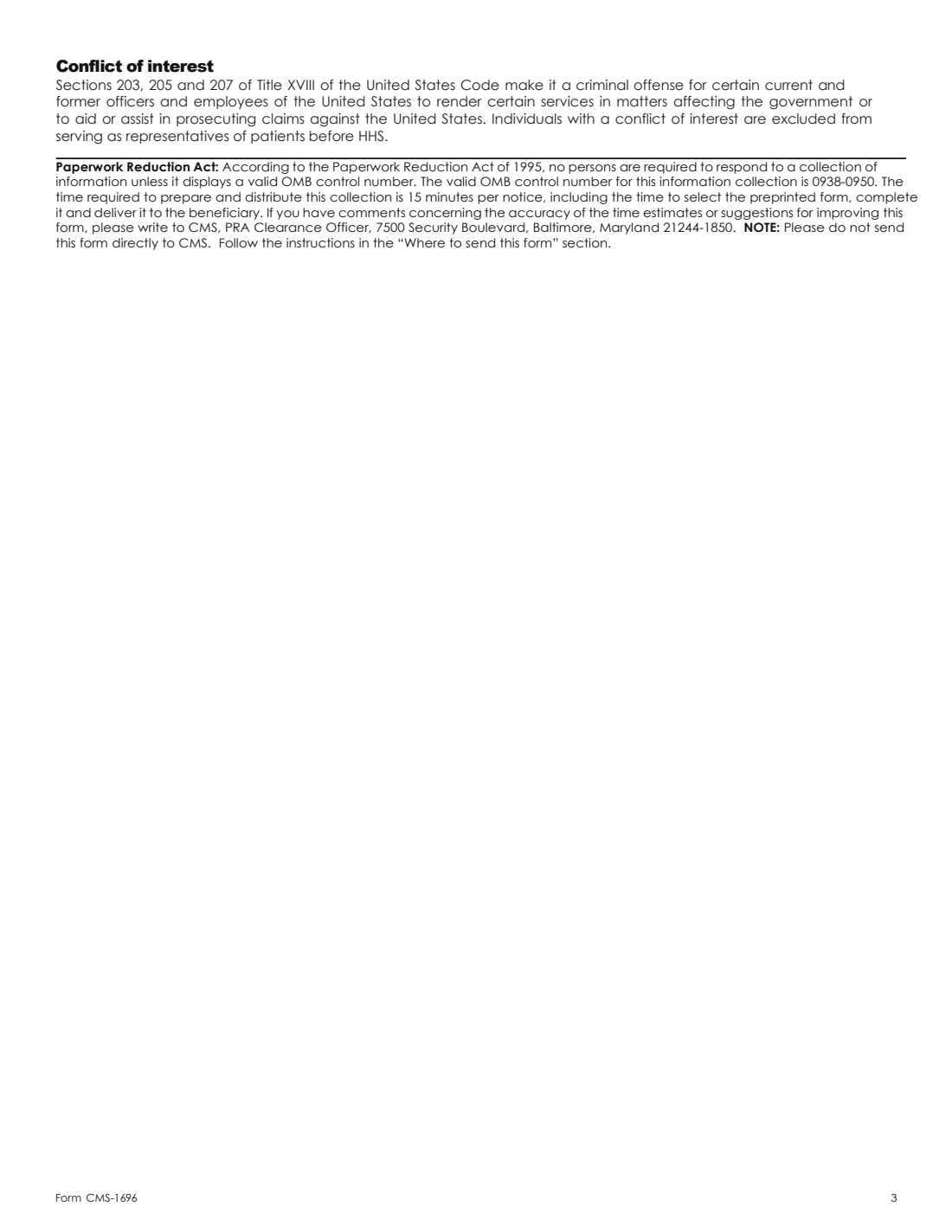 Form CMS-1696 (2026) Appointment of Representative (Medicare) — page 3 of 3