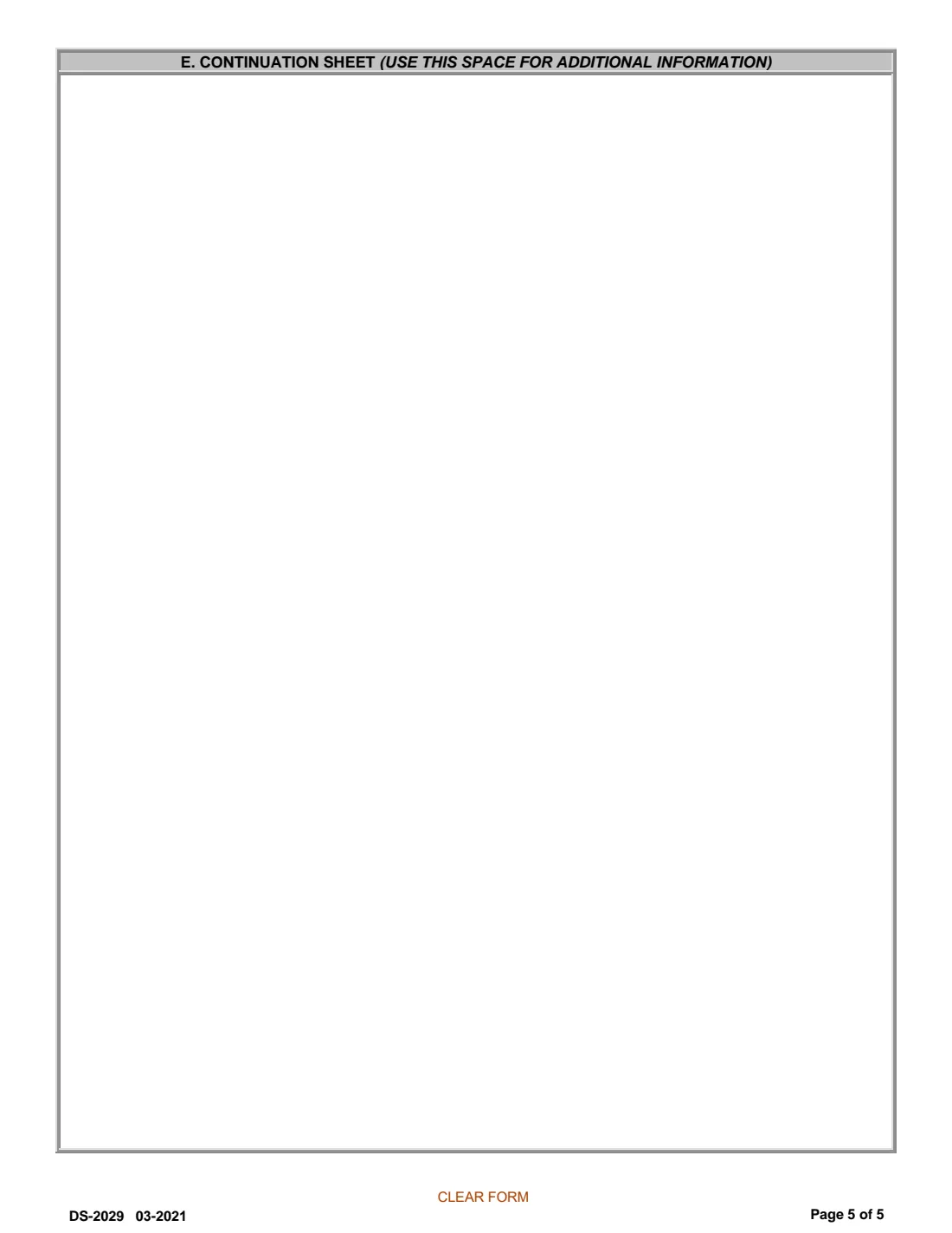 Form DS-2029 (2021) Application for Consular Report of Birth Abroad of a Citizen of the United States of America — page 8 of 8