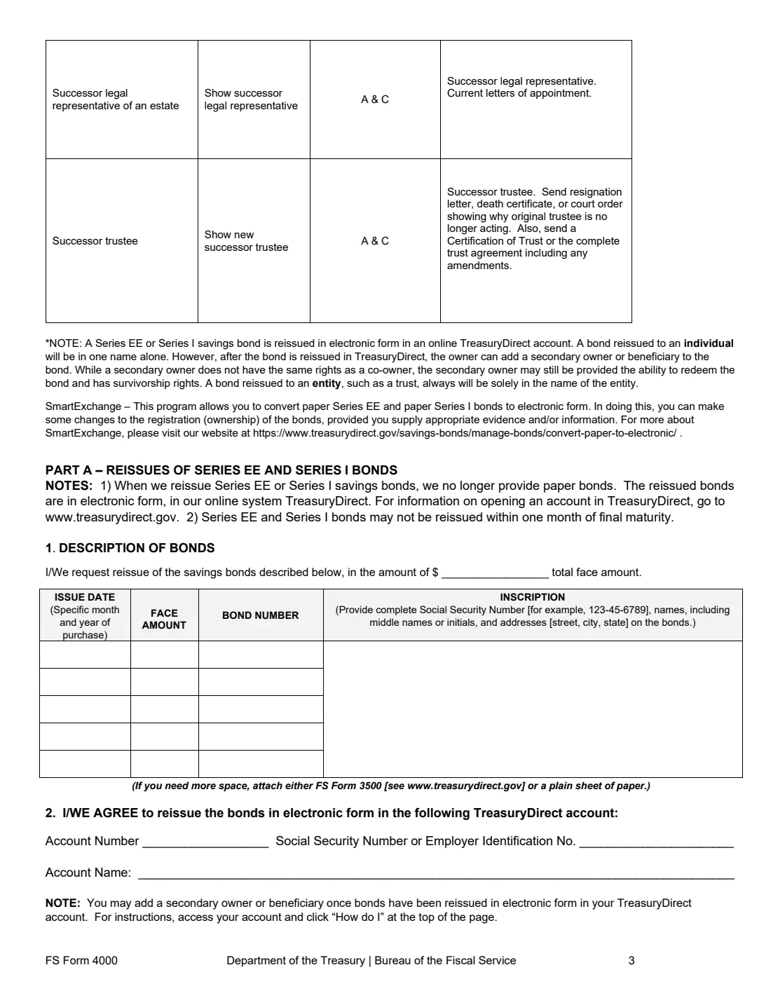 FS Form 4000 (2026) Request to Reissue United States Savings Bonds — page 3 of 9