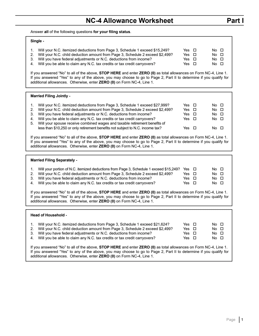 Form NC-4 (2025) Employee's Withholding Allowance Certificate — page 3 of 6