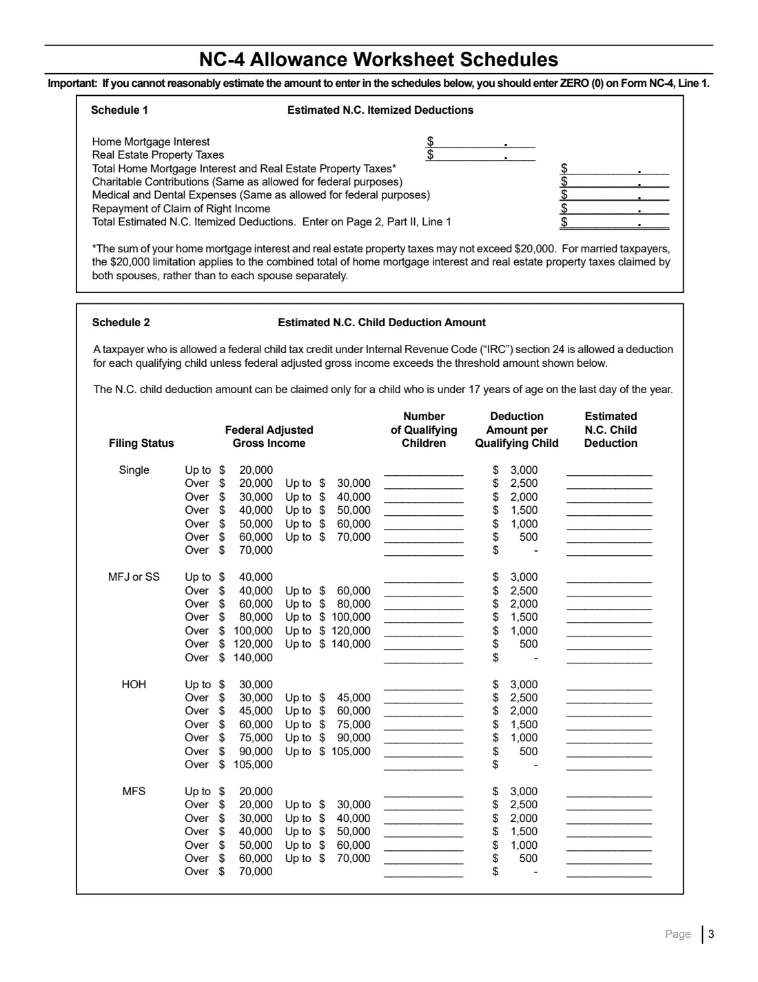 Form NC-4 (2025) Employee's Withholding Allowance Certificate — page 5 of 6
