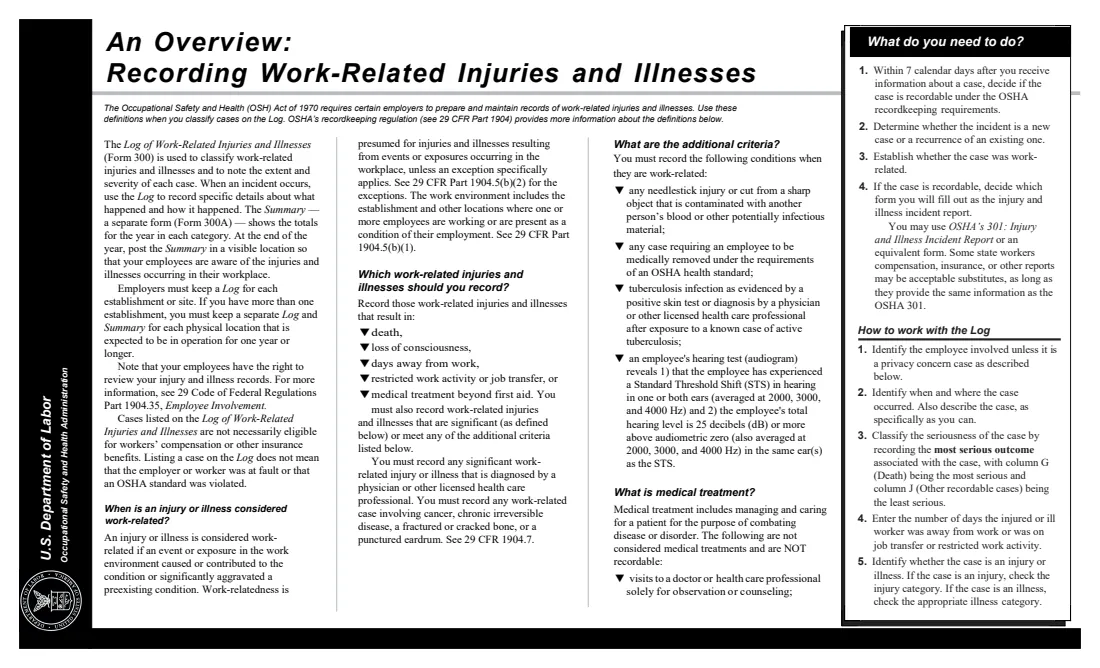 OSHA Forms 300, 300A and 301 (2004) Forms for Recording Work-Related Injuries and Illnesses (OSHA 300, 300A, 301) — page 2 of 12