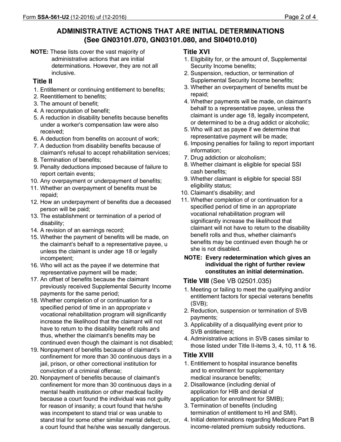 Form SSA-561 (2016) Request for Reconsideration — page 2 of 4