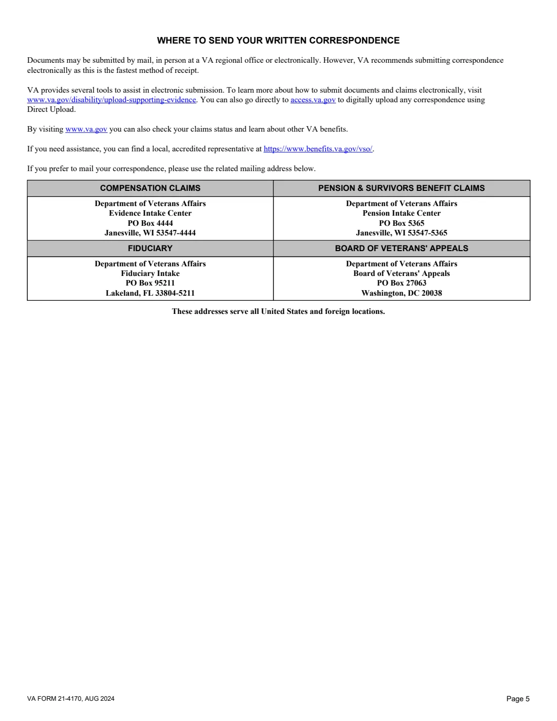 VA Form 21-4170 (2024) Statement of Marital Relationship — page 5 of 5