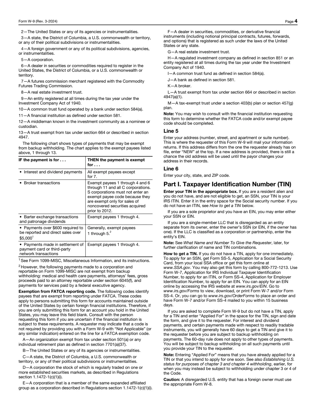 Form W-9 (2024) Request for Taxpayer Identification Number and Certification — page 4 of 6