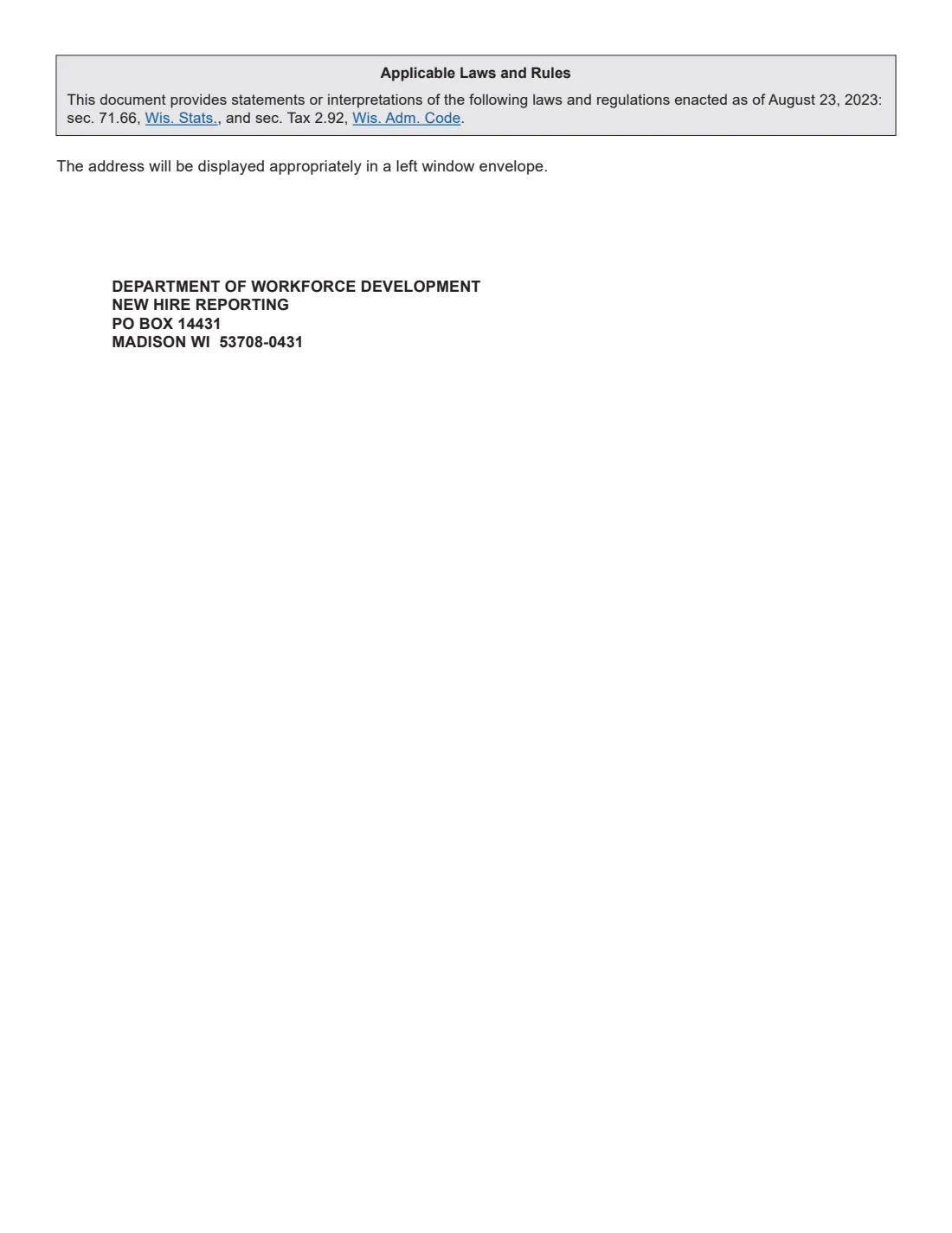 Form WT-4 (2023) Employee's Wisconsin Withholding Exemption Certificate/New Hire Reporting — page 2 of 2